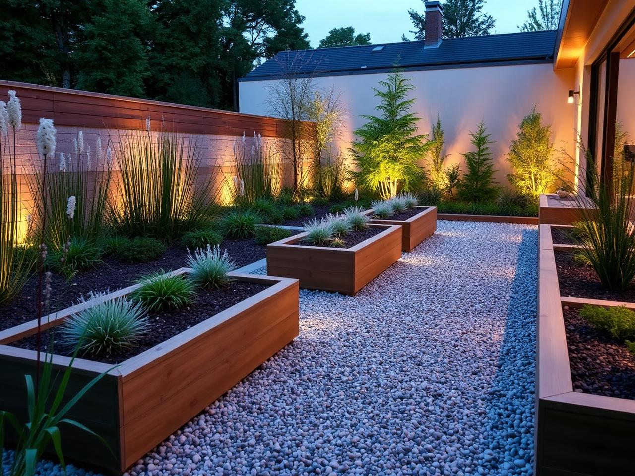 Evening landscape lighting